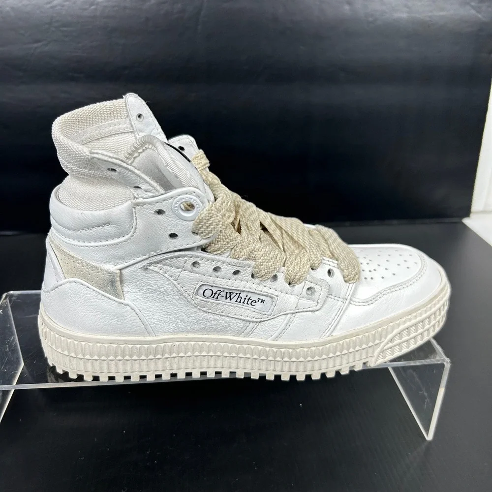 Off-White Size 35 US 5 Off Court 3.0 Leather Sneakers White High Top Shoe Womens
